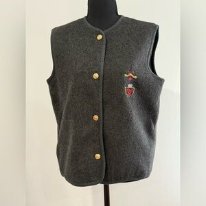 Kost 40 Vintage Gray 40% Wool Vest with Gold Buttons 824